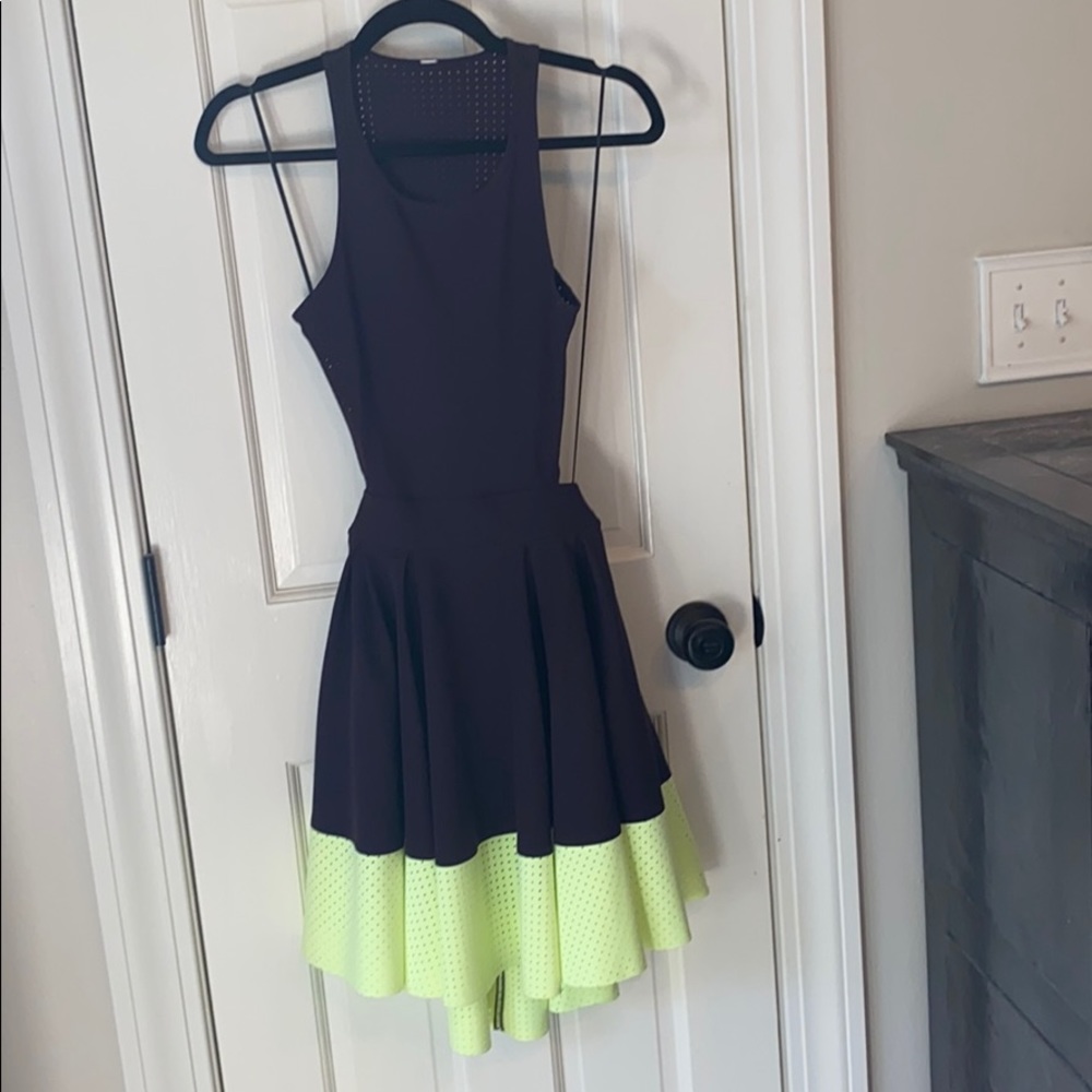 Lululemon maroon and yellow green dress.